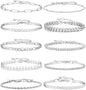 European And American Style Cuban Chain Set Womens Stainless Steel Paperclip Bracelet