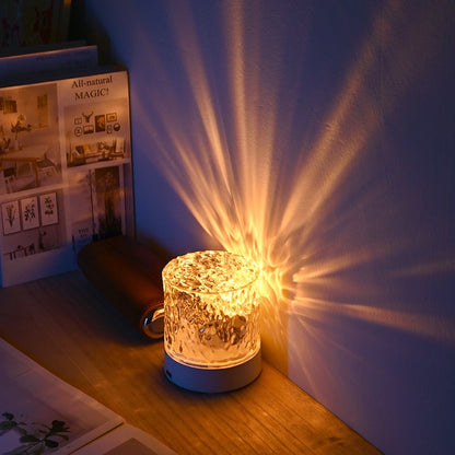 Crystal Lamp Water Ripple Projector Night Light Decoration Home Houses Bedroom