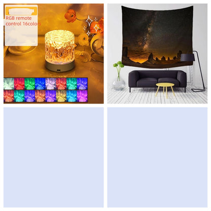 Crystal Lamp Water Ripple Projector Night Light Decoration Home Houses Bedroom
