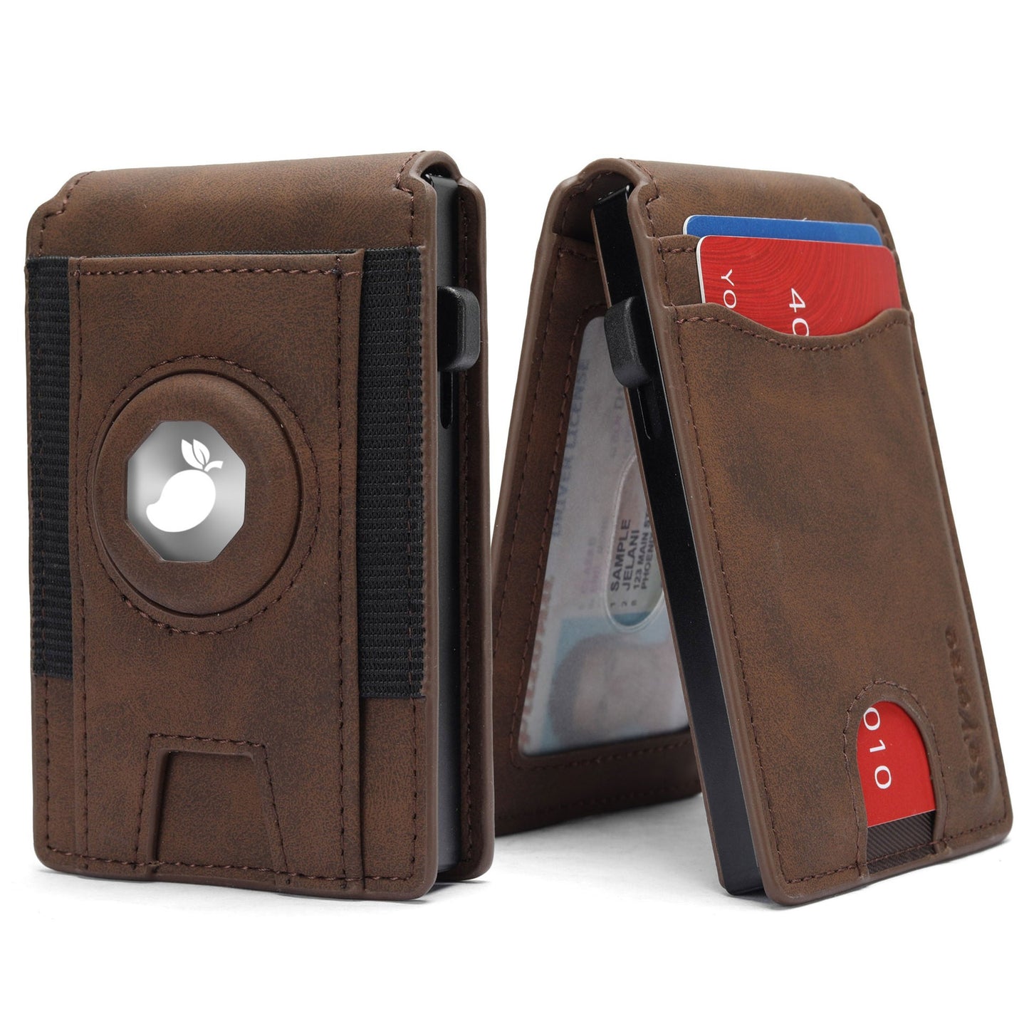 Flip-style Multi-card-slot Genuine Leather Mens Wallet