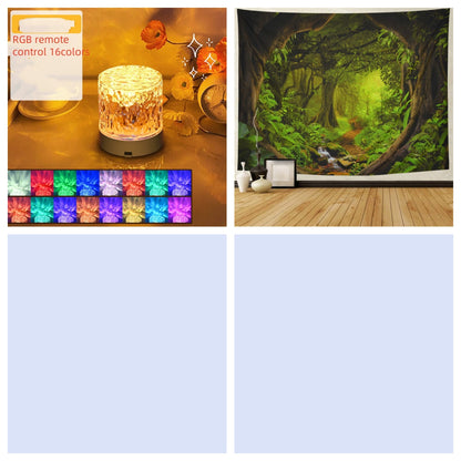 Crystal Lamp Water Ripple Projector Night Light Decoration Home Houses Bedroom