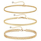 European And American Style Cuban Chain Set Womens Stainless Steel Paperclip Bracelet