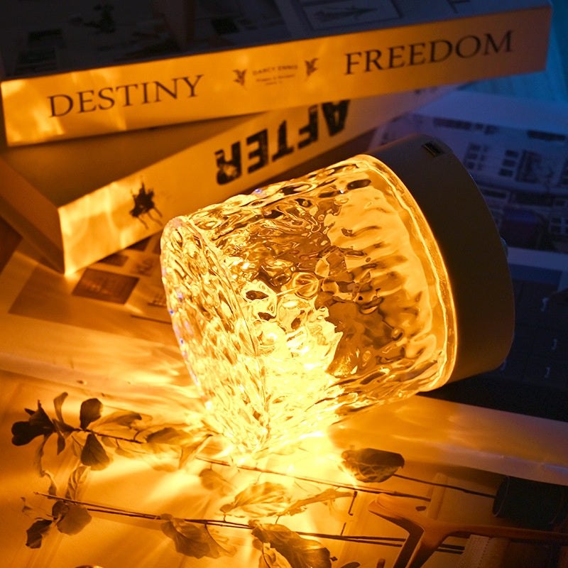 Crystal Lamp Water Ripple Projector Night Light Decoration Home Houses Bedroom