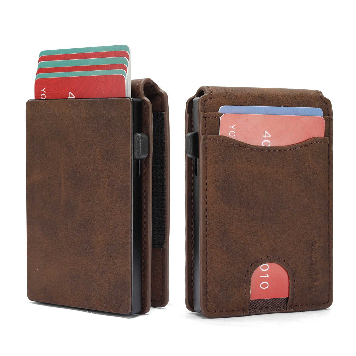 Flip-style Multi-card-slot Genuine Leather Mens Wallet